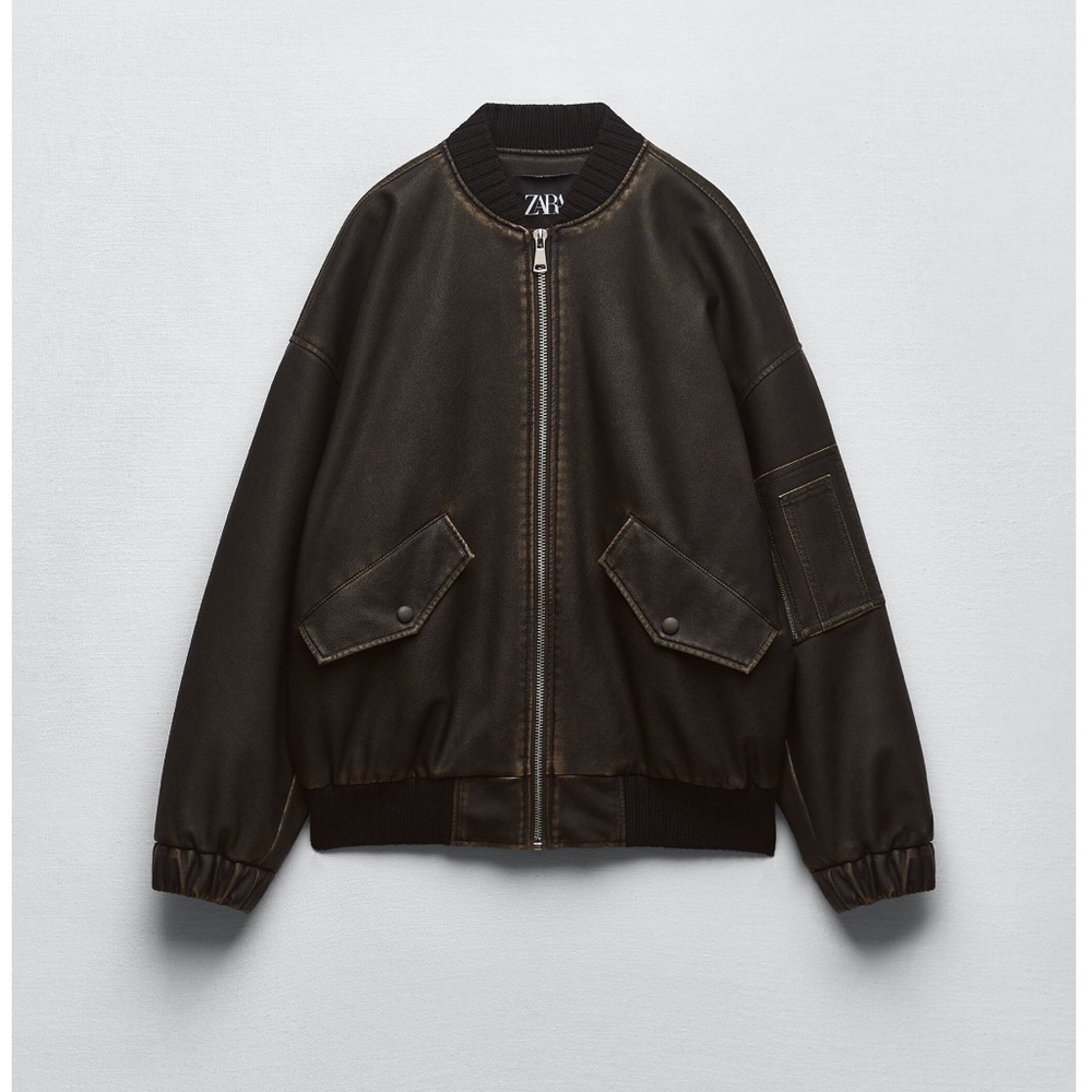 NWOT ZARA Faux Leather Bomber